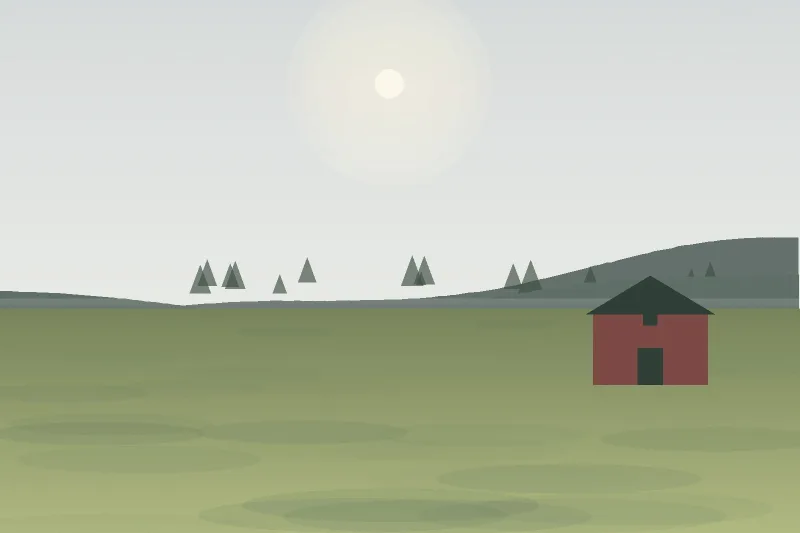 Riverbend Flower Farm — illustration of the farm landscape